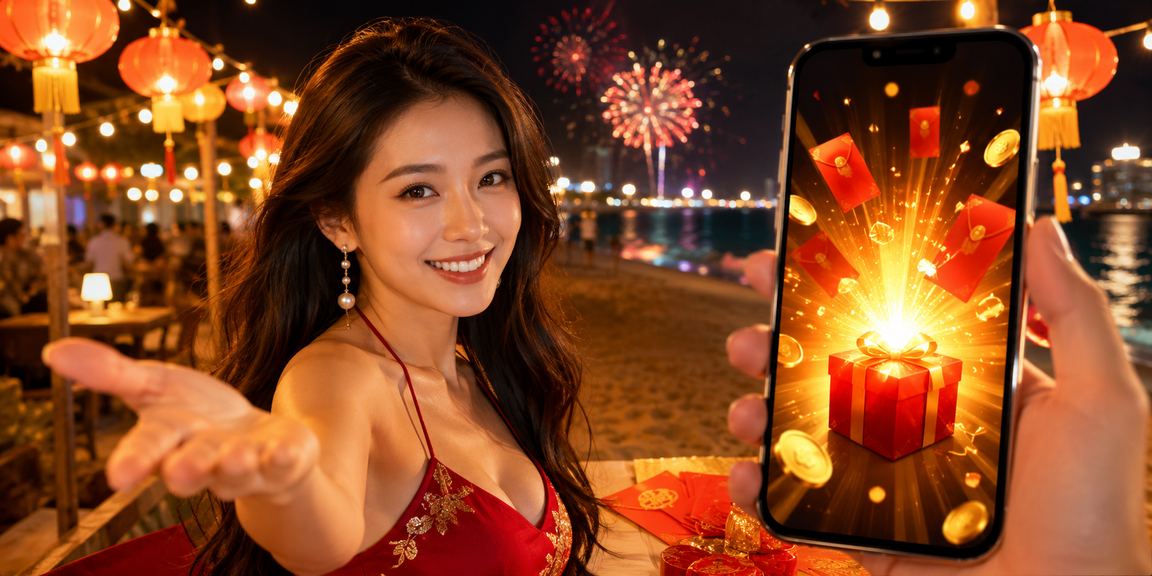 Khung cảnh lễ hội bao lì xì đỏ tại Vũng Tàu
